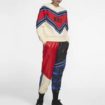 (WMNS) Nike Splicing Fleece Lined Knit Round Neck Pullover 'Beige Red' BV2921-115