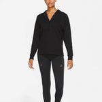 (WMNS) Nike Yoga Waffle V Neck Cozy Casual Pullover Wool Sweater Black CV9906-010