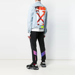 Off-White Logo Printing Denim Jacket Light Blue OMYE019S193860167188