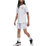 Men's Air Jordan Minimalistic Alphabet Printing Round Neck Casual Short Sleeve White T-Shirt DQ7385-100