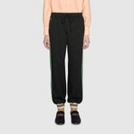 Gucci Classic Red Green GG Knit jogging Sports Pants Black 663569-XJDE9-1043