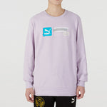 PUMA Logo Pattern Printing Sports Round Neck Pullover Purple 536304-17