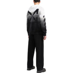 Men's Off-White Colorblock Drawstring Zipper Knit Jacket Black OMHA132C99KNI0011010