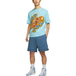 Air Jordan 'why Not' Round Neck Cotton Printing Short Sleeve Pink Blue DO2506-482