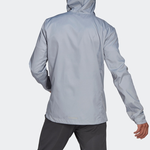 Men's adidas Solid Color Zipper Hooded Track Jacket Light Silver GJ9949