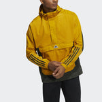 adidas M Corduroy Ank Half Zipper Colorblock Sports hooded Logo Jacket Brown HD0366