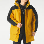 adidas Big Mouth Bag Outdoor Windproof Medium Long Cap Down Jacket White Gold GN9833