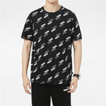 PUMA Full Print Logo Round Neck Breathable Round Neck Short Sleeve Black 846430-01