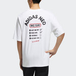 adidas neo M Bqfd Tee 2 Subject Printing Loose Sports Short Sleeve White H62007
