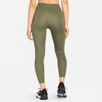 (WMNS) Nike Dri-FIT Side Pattern Printing Sports Training Quick Dry Tight Gym Pants/Trousers/Joggers Olive Green DM7259-222