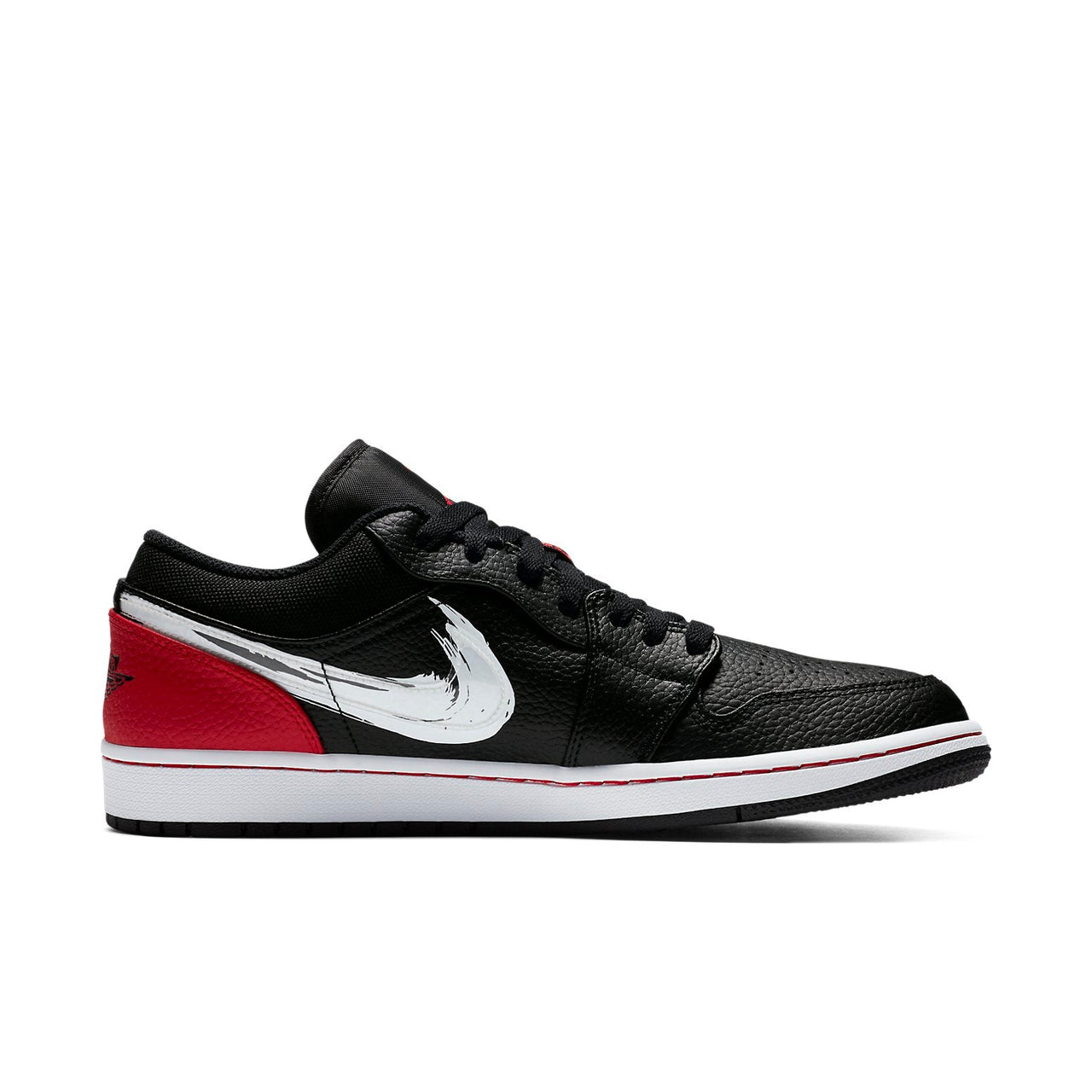 Air Jordan 1 Low 'Brushstroke Swoosh - Black Red' DA4659-001