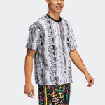adidas originals Alphabet Full Print Round Neck Short Sleeve Unisex Gray HC3082