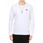 Men's Nike Sportswear Shoes Pattern Printing Sports Round Neck Long Sleeves White T-Shirt DJ1380-100
