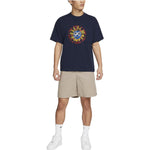 Nike Cartoon Flowers Logo Pattern Printing Round Neck Short Sleeve Blue DV0683-419