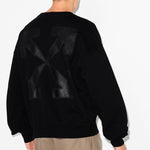 Off-White Mona Lisa Applique Sweat Shirt Men's Black OMBA035F20FLE0041010