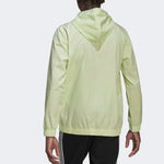 Men's adidas Alphabet Logo Long Sleeves hooded Windbreaker Jacket Green HE4304