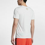 Nike Gold Logo Casual Sport Fast-Dry Basketball Short Sleeve Men's White CI1914-100