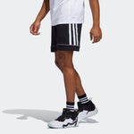 adidas Dm Short Stripe Loose Sports Basketball Shorts Black HB6763