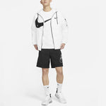 Nike Men's Swoosh Logo Printed Wind Proof Jacket White DJ8038-100