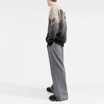 Men's Off-White SS22 Round Neck Gradient Pullover Wool Sweater Gray OMHE098S22KNI0011710