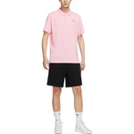 Nike Sportswear Solid Color Logo Embroidered Short Sleeve Polo Shirt Pink CJ4457-691