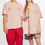 Air Jordan V neck Button Breathable Short Sleeve Pink AT9823-623