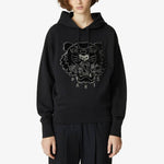 (WMNS) KENZO Tiger Head Embroidered Alphabet Hoodie Black FA62SW8714XJ-99