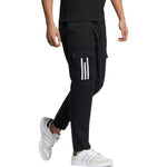 Men's adidas neo Casual Pocket Solid Color Stripe Sports Pants/Trousers/Joggers Black HC9671