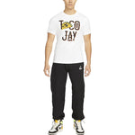 Men's Air Jordan Alphabet Cartoon Printing Round Neck Short Sleeve White T-Shirt DV5539-100