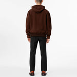 Men's LOUIS VUITTON FW21 Solid Color Drawstring Hooded Long Sleeves Pullover Brown 1A96ZV