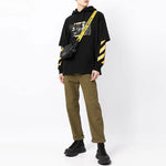 Men's Off-White FW21 Caravaggio Painting Pattern Loose Fit Black OMBB087F21FLE0061084