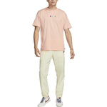 Men's Nike Loose Logo Geometry Pattern Printing Sports Short Sleeve Orange Pink T-Shirt DQ1859-800
