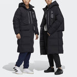 adidas Outdoor Sports Detachable Vest Long Hooded With Down Feather Jacket Black H13853