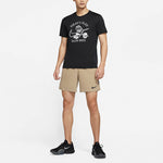 Men's Nike Solid Color Pattern Cartoon Printing Training Short Sleeve Black T-Shirt DM6284-010