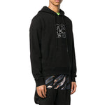 Off-White FW20 Embroidery Hooded Pullover Men Black OMBB034E20FLE0031001