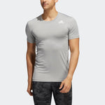 Men's adidas Solid Color Logo Printing Casual Round Neck Short Sleeve Gray T-Shirt H08819