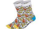 adidas neo x Crossover Graffiti Pattern Knit Sports Socks Unisex One Pair Multicolor HF0078