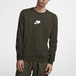 Men's Nike Logo Round Neck Pullover Long Sleeves Green T-Shirt CI6215-355