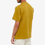 Men's Nike Solid Color Cotton Embroidered Logo Round Neck Short Sleeve Yellow T-Shirt CV0559-318