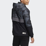 adidas neo M Ard Wb Camouflage Splicing Half Zipper hooded logo Jacket Gray HG9053