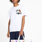 Men's LOUIS VUITTON animal Pattern Printing Short Sleeve White 1A8QXN
