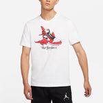 Air Jordan Shoe Alphabet Printing Round Neck Short Sleeve Unisex White DN1443-100