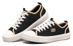 (WMNS) Skechers Street Trax Low-Top Canvas Shoes Black 155382-BLK