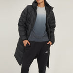 Nike Hooded Puffer Long Coat 'Black' DV0756-010