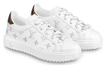 (WMNS) LOUIS VUITTON Time Out Sneakers 'White with Silver Monogram' 1AAJTY