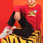 (GS) Nike CNY New Year's Edition Fleece Stay Warm Round Neck Pullover Boy Red DR1855-687