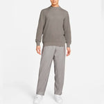 Men's Nike Solid Color Round Neck Long Sleeves Knit Wool Sweater Wolf Grey DN4102-012