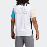 adidas Color Block Printing Logo Basketball Short Sleeve Black GP4021