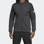 adidas Knit Windproof Breathable Hooded Jacket Iron gray DU1135