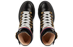 (WMNS) Gucci Sylvie Series Webbing Leather Ankle Boots Black 481156-DKS30-1159